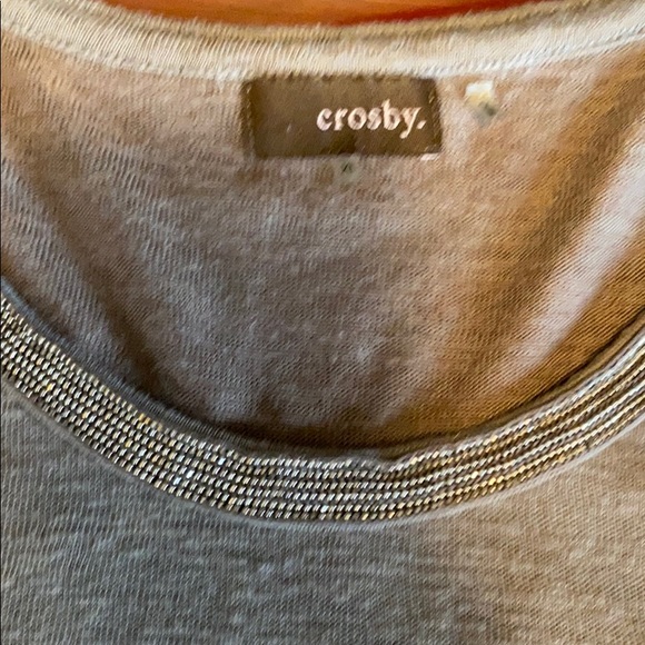 Crosby Heather Brown Sweater w/Sparkle Neckline. - Picture 4 of 5